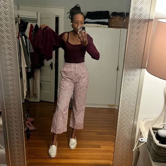 donated crew liberty collection floral cotton pants - Picture 1 of 2